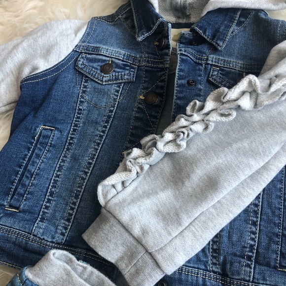 Bundle of 2 girls tracksuits. Denim and velvet. - Picture 4 of 11